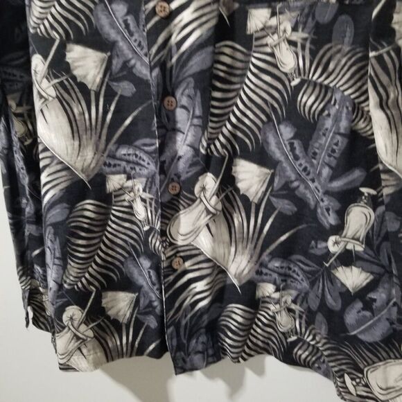 Havana Jack Cafe Men's Shirt XXL 100% Silk Tropical Button Up Short Sleeve - Picture 3 of 10